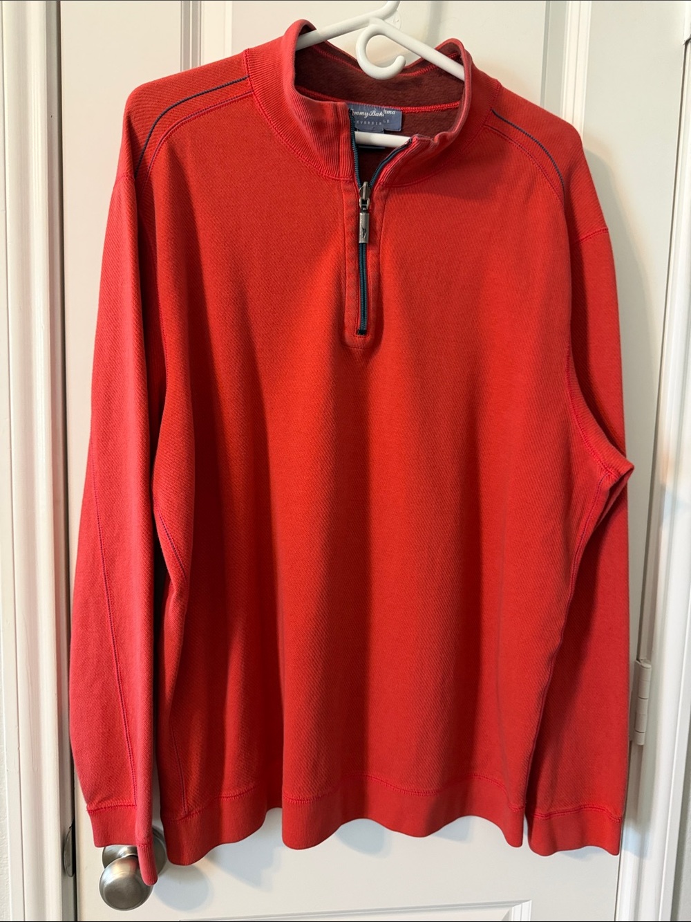 Tommy Bahama Men's Bright Red Half-Zip Pullover Sweater
